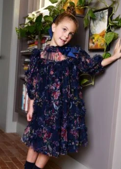 Luella Floral Tulle Dress Navy -Angels-Face Shop Luella Dress Navy Lifestyle