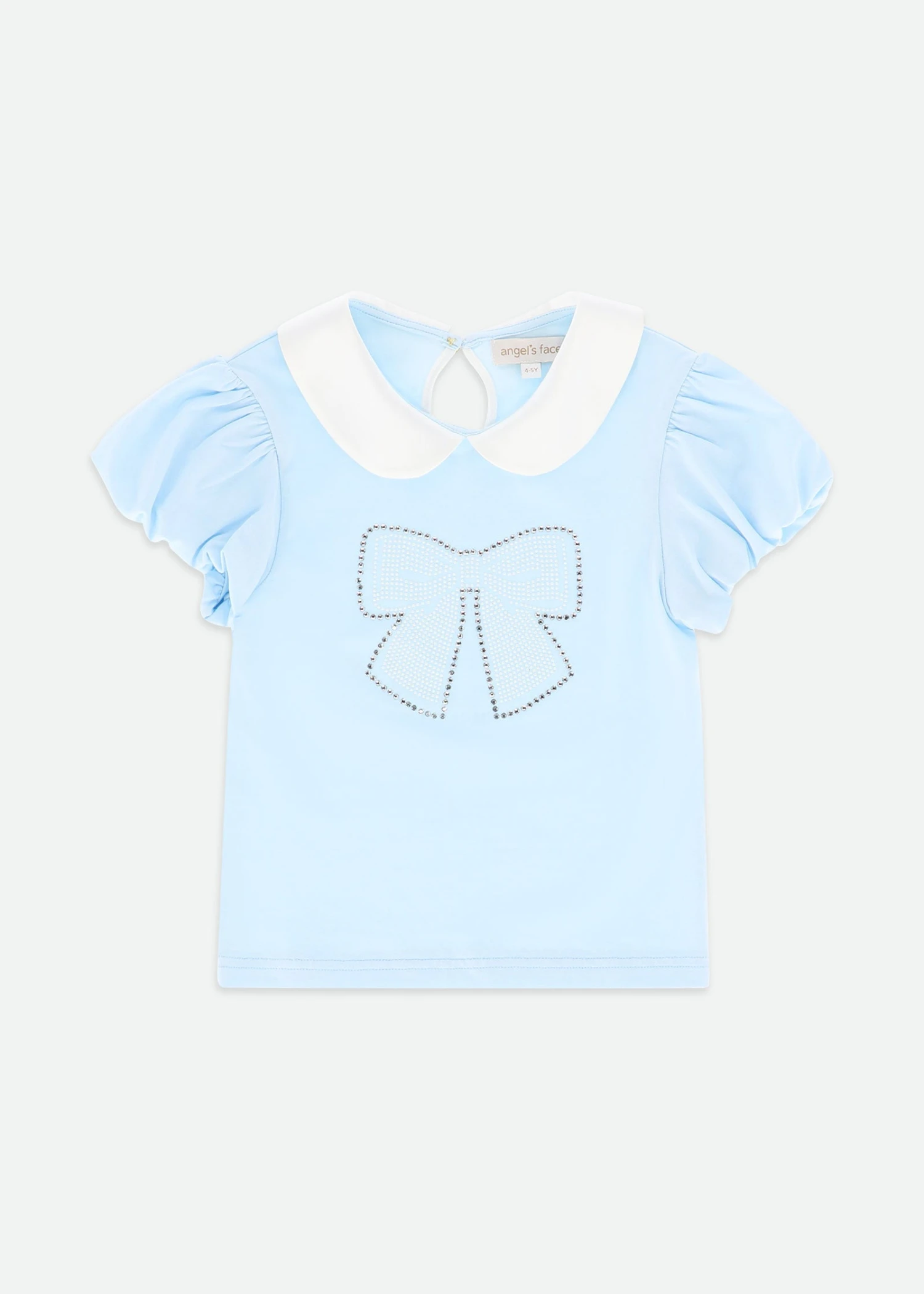 Mallory Bow Top Pale Blue 1 Mallory Bow Top Pale Blue