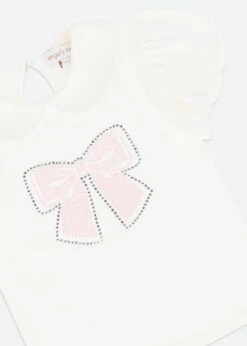 Mallory Bow Top Snowdrop -Angels-Face Shop Mallory Top Snowdrop Detail