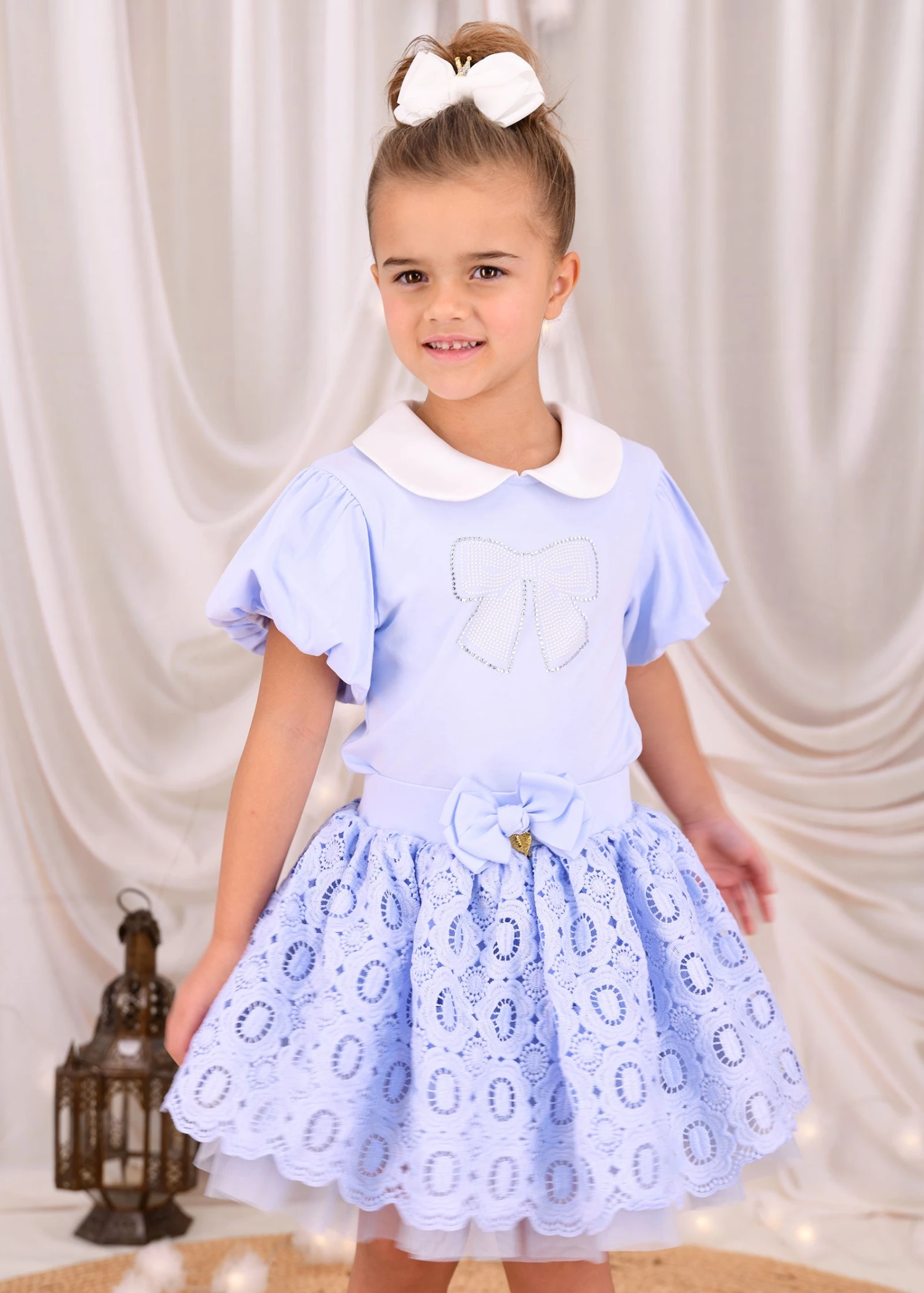 Mallory Bow Top Pale Blue 2 Mallory Bow Top Pale Blue - Image 2