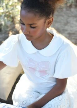 Mallory Bow Top Snowdrop -Angels-Face Shop Mallory Top Snowdrop Campaign 1