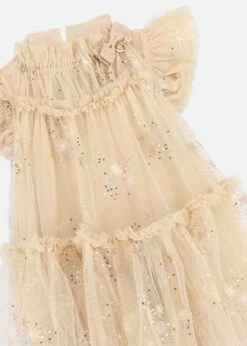 Marietta Glitter Star Dress Gold -Angels-Face Shop Marietta Dress Gold Detail