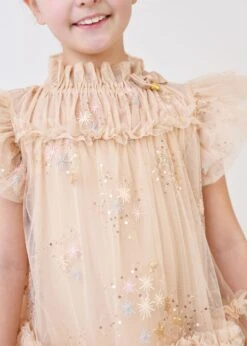 Marietta Glitter Star Dress Gold -Angels-Face Shop Marietta Dress Gold Lifestyle 1