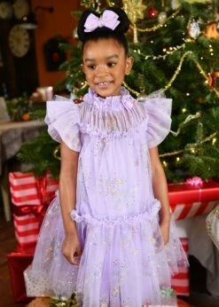 Marietta Multi Glitter Star Dress Lilac -Angels-Face Shop Marietta Dress Lilac Lifestyle 1