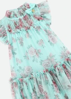 Marigold Roses Dress Aqua Marine -Angels-Face Shop Marigold Dress Aqua Detail