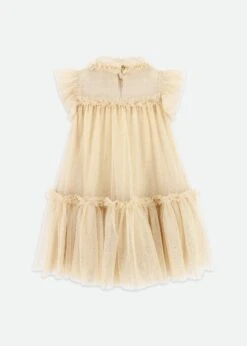Marigold Ruffle Dress Gold Sparkle 11 Marigold Ruffle Dress Gold Sparkle -Angels-Face Shop Marigold Dress Gold Back