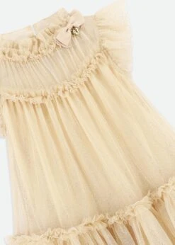 Marigold Ruffle Dress Gold Sparkle 10 Marigold Ruffle Dress Gold Sparkle -Angels-Face Shop Marigold Dress Gold Detail