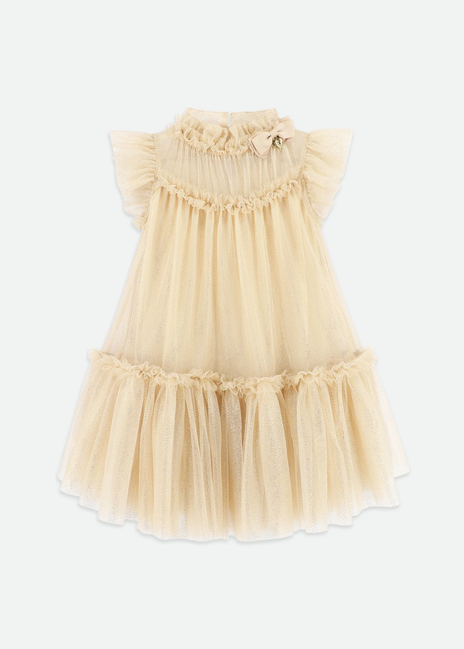 Marigold Ruffle Dress Gold Sparkle 1 Marigold Ruffle Dress Gold Sparkle