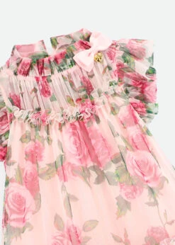 Marigold Roses Tulle Dress Pink -Angels-Face Shop Marigold Dress Rose Detail