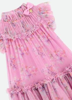 Marigold Splash Flower Dress Orchid Lilac -Angels-Face Shop Marigold Dress SplashLilac Detail