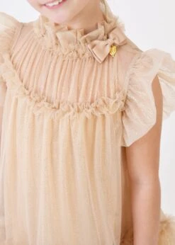 Marigold Ruffle Dress Gold Sparkle 9 Marigold Ruffle Dress Gold Sparkle -Angels-Face Shop Marigold Dress Gold Lifestyle 2
