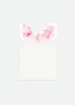 Marlene Roses Ruffle Top Snowdrop/Pink -Angels-Face Shop Marlene Top Snowdrop Back