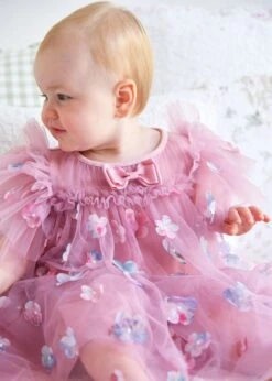Marlowe Baby Petal Tulle Dress Lilac Rose -Angels-Face Shop Marlowe Baby Dress Tearose Lifestyle 2