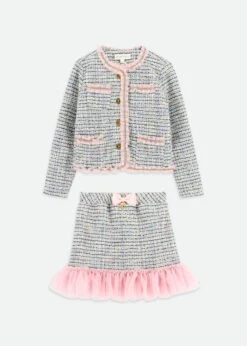 Marylou Jacket & Skirt Set Blue