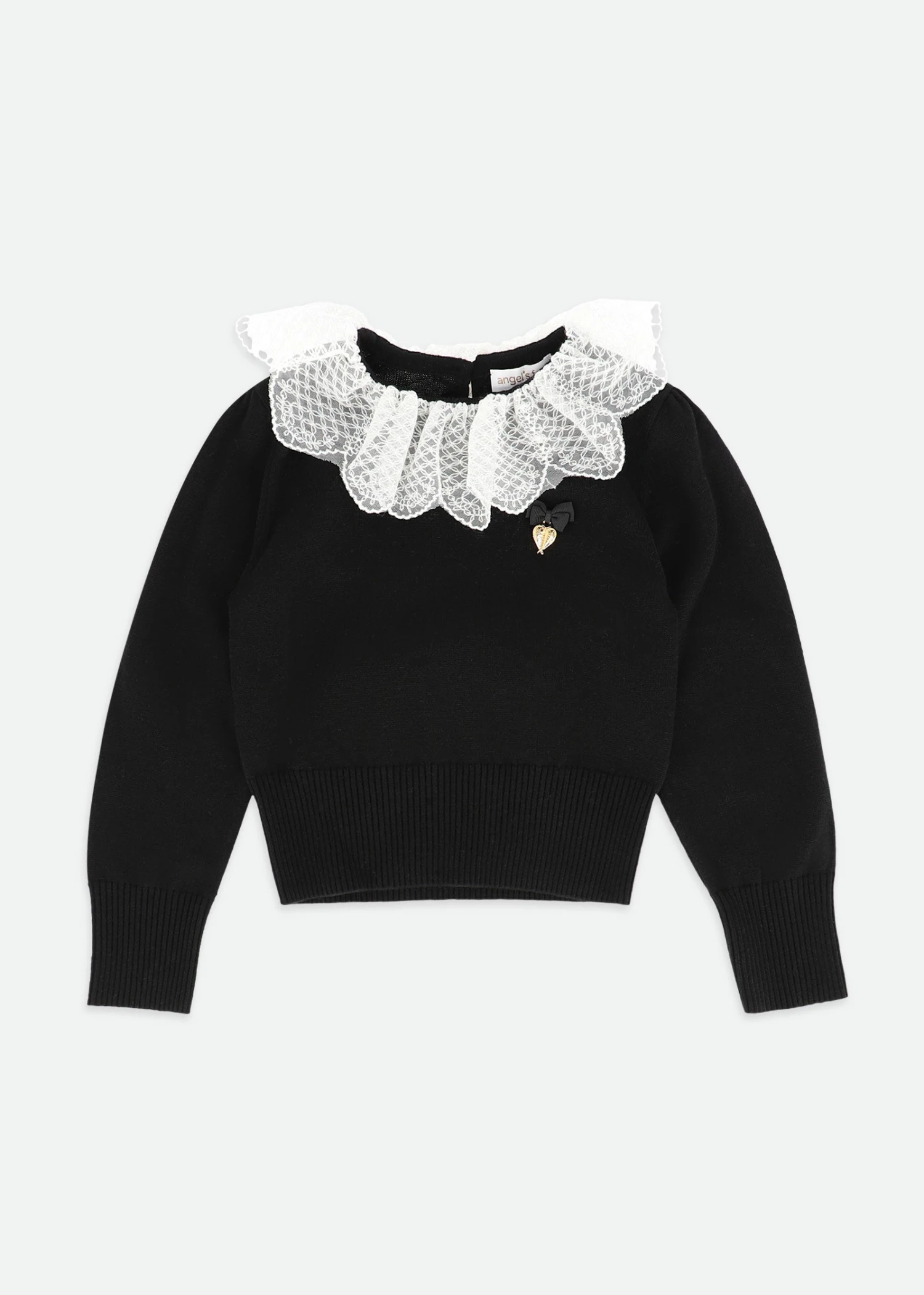 Meg Lace Collar Jumper Black 1 Meg Lace Collar Jumper Black