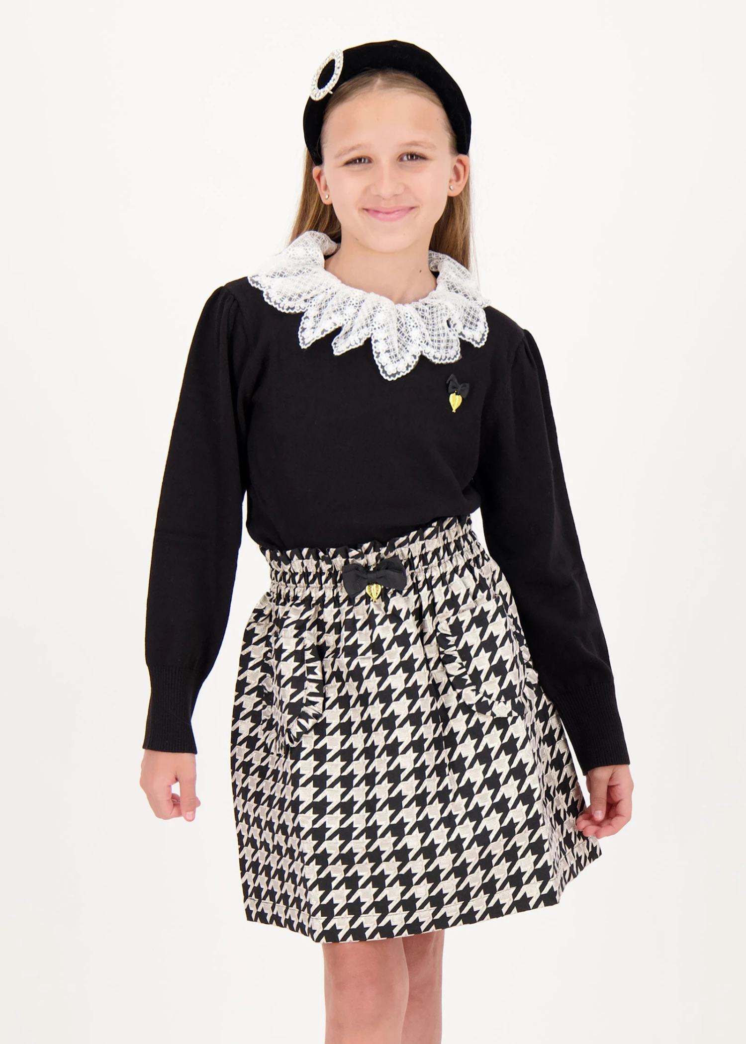 Meg Lace Collar Jumper Black 2 Meg Lace Collar Jumper Black - Image 2