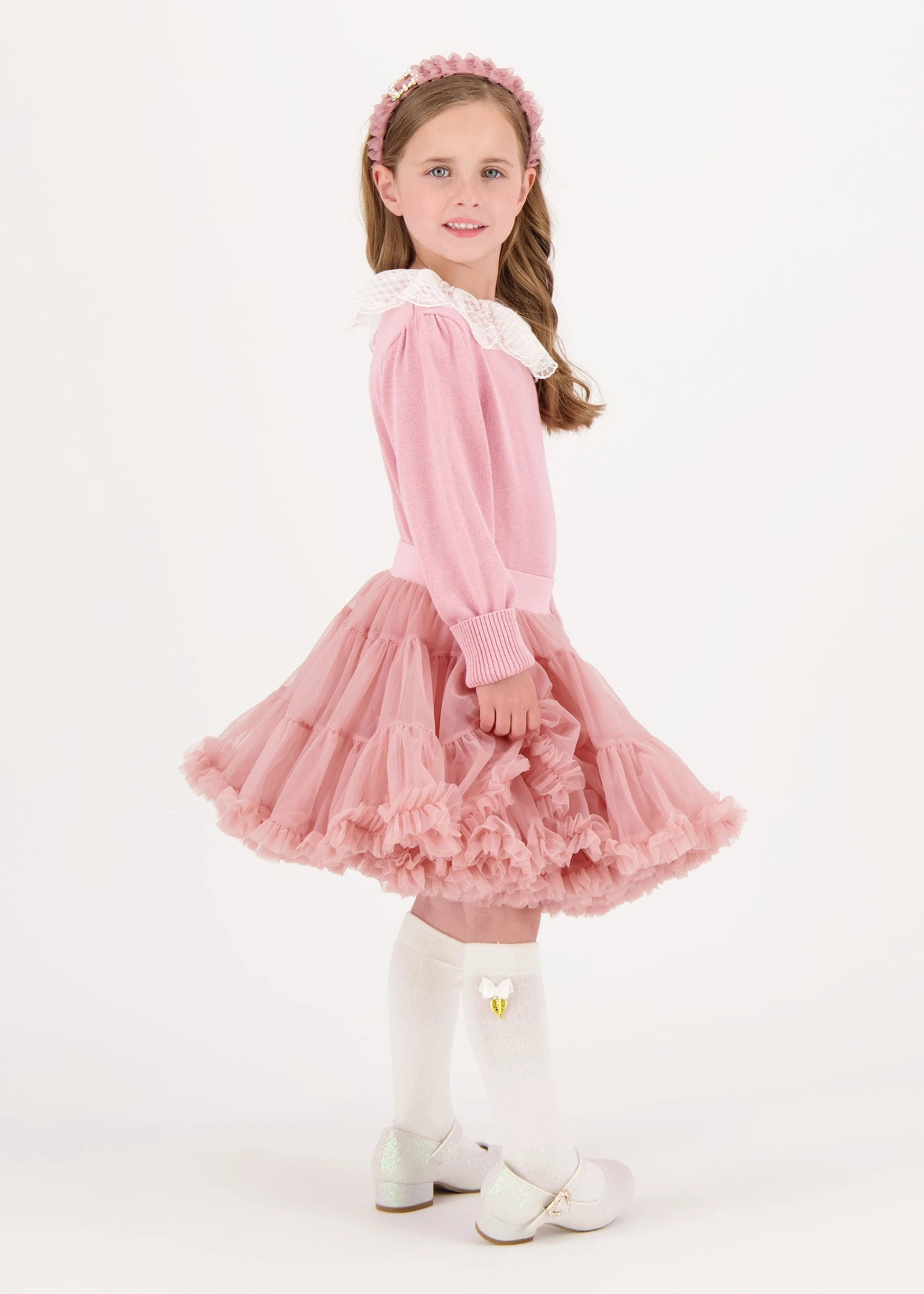 Meg Lace Collar Jumper Tea Rose 4 Meg Lace Collar Jumper Tea Rose - Image 4