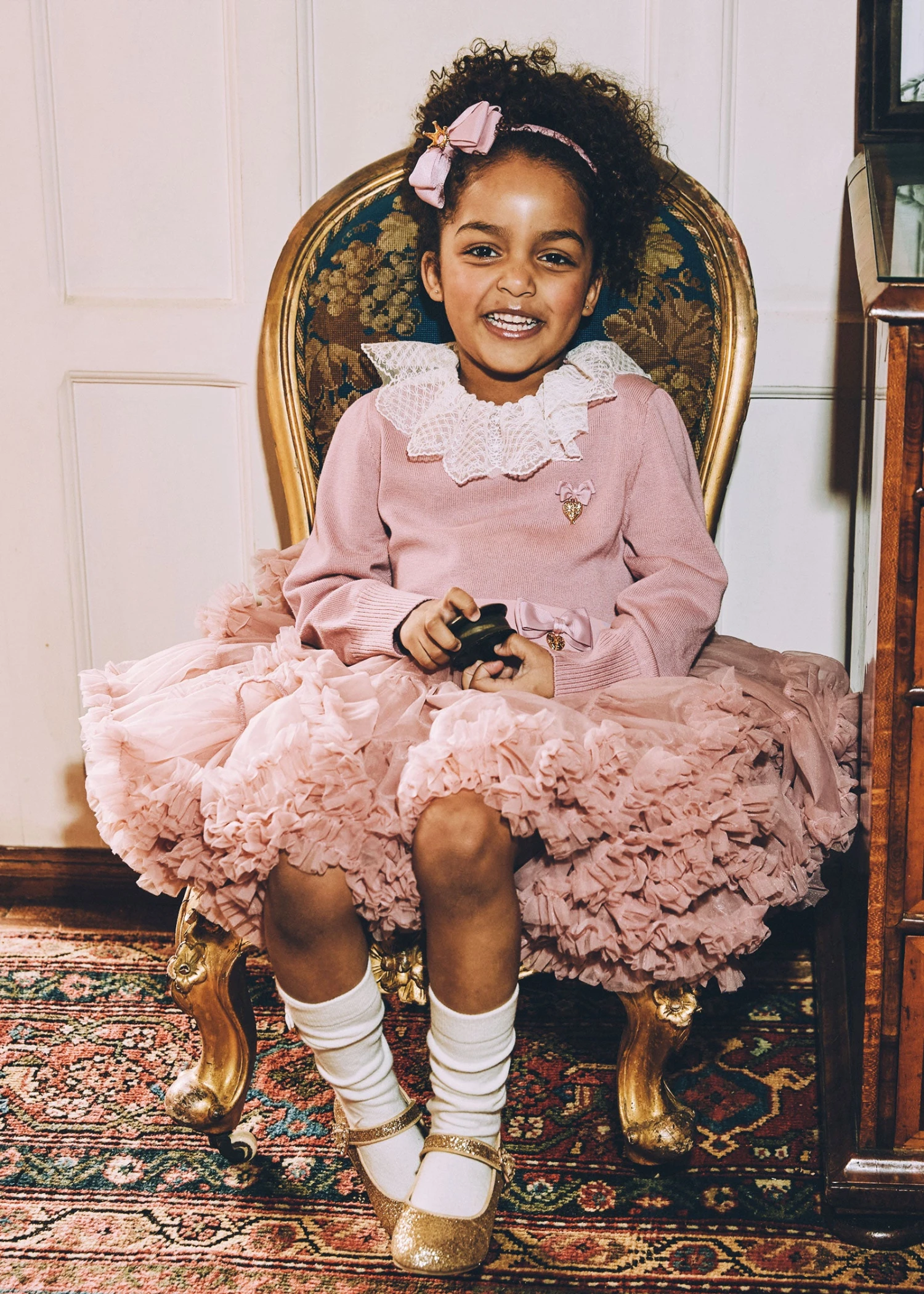 Meg Lace Collar Jumper Tea Rose 2 Meg Lace Collar Jumper Tea Rose - Image 2