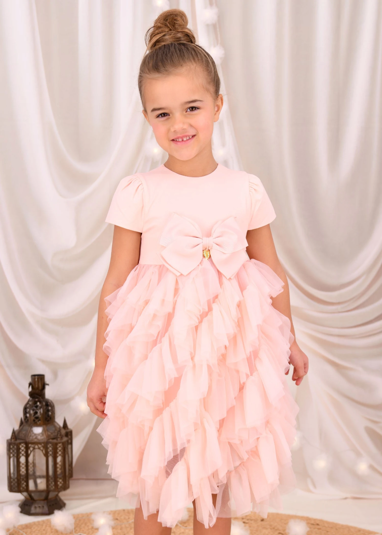 Mille Feuille Dress Peach 3 Mille Feuille Dress Peach - Image 3