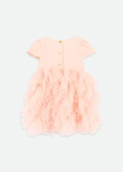 Mille Feuille S/S Baby Dress Peach -Angels-Face Shop MilleFeuille BabyDress Peach Back
