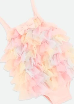 Minnow Rainbow Swimsuit Pale Pink -Angels-Face Shop Minnow BabySwimuit Rainbow Detail