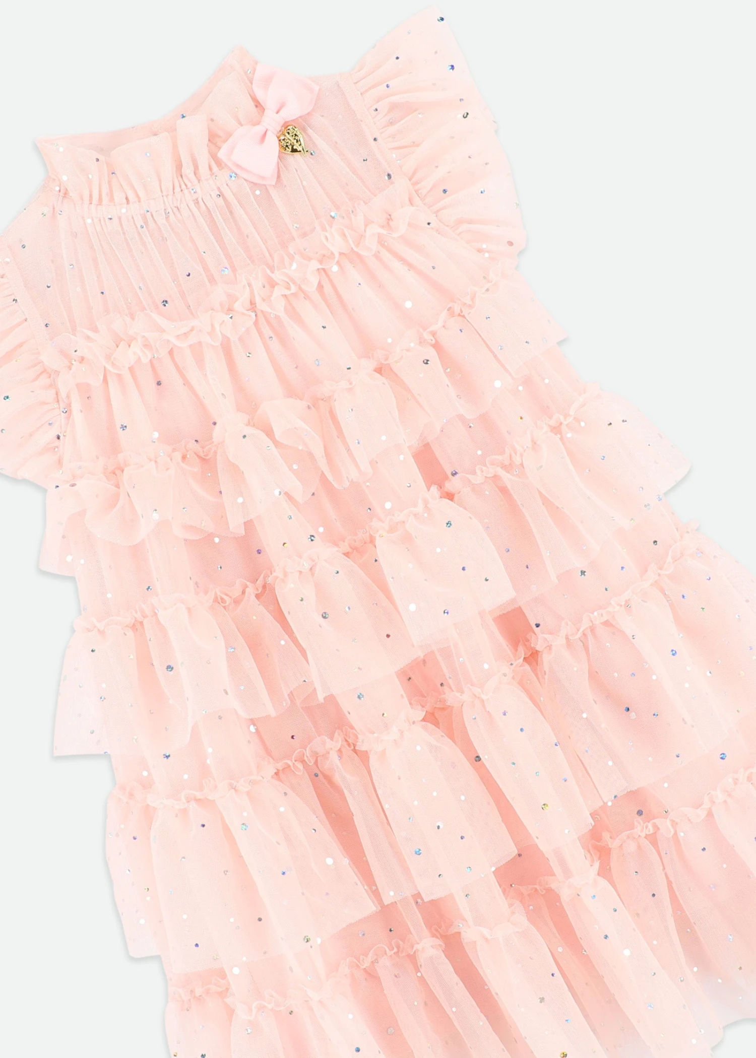 Mitzi Sparkle Tiered Dress Pale Pink 3 Mitzi Sparkle Tiered Dress Pale Pink - Image 3