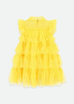 Mitzi Sparkle Tiered Dress Dandelion -Angels-Face Shop Mitzi Dress Yellow Back