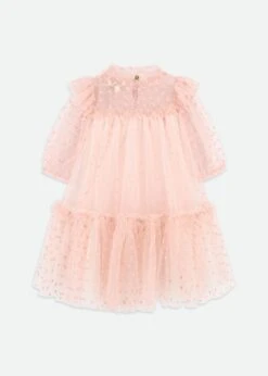 Myrtle Flock Hearts Tulle Dress Blush Pink -Angels-Face Shop Myrtle Dress Blush Back