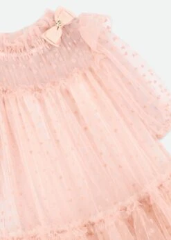 Myrtle Flock Hearts Tulle Dress Blush Pink -Angels-Face Shop Myrtle Dress Blush Detail