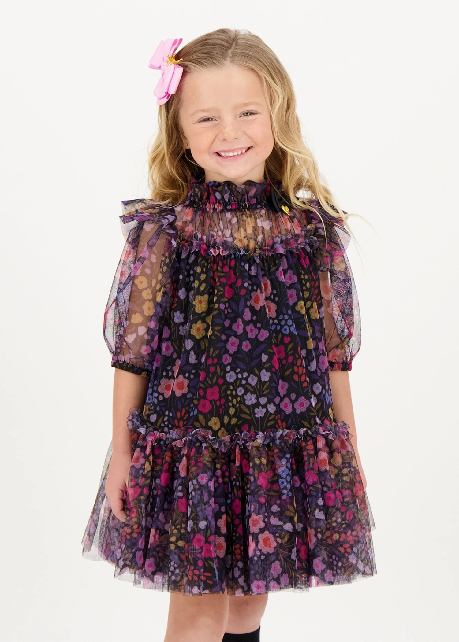 Myrtle Millifiori Tulle Dress Black 2 Myrtle Millifiori Tulle Dress Black - Image 2