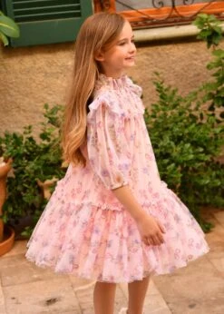 Myrtle Trail Flower Dress Peach -Angels-Face Shop Myrtle Dress Peach Campaign 1