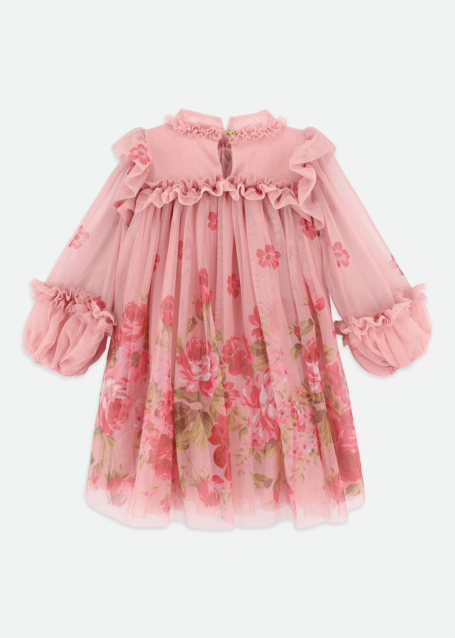 Nadiya Border Print Tulle Dress Tea Rose 6 Nadiya Border Print Tulle Dress Tea Rose - Image 6