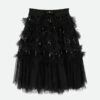 Nadine Long Sequin Skirt Black
