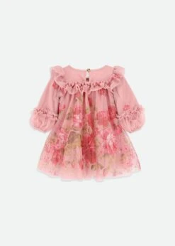Nadiya Baby Boarder Print Dress Tea Rose 7 Nadiya Baby Boarder Print Dress Tea Rose -Angels-Face Shop Nadiya Baby Dress Tearose Back