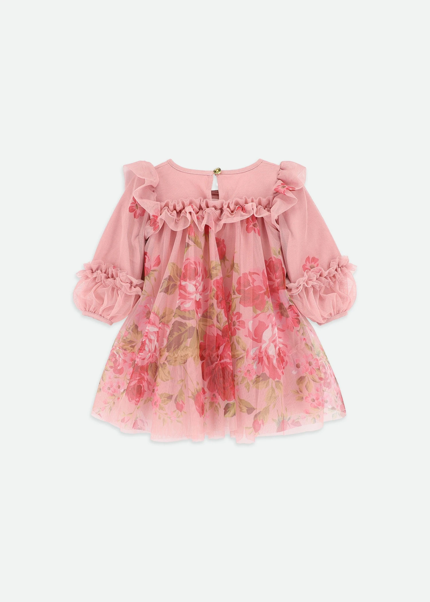 Nadiya Baby Boarder Print Dress Tea Rose 4 Nadiya Baby Boarder Print Dress Tea Rose - Image 4