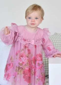 Nadiya Baby Boarder Print Dress Tea Rose 6 Nadiya Baby Boarder Print Dress Tea Rose -Angels-Face Shop Nadiya Baby Dress Tearose Lifestyle 2