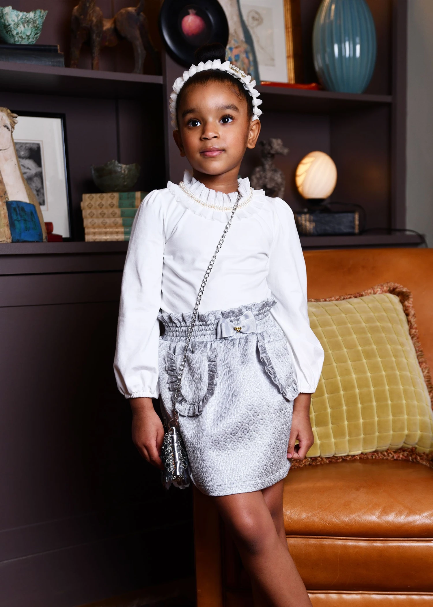 Nell Pleated Collar Top Snowdrop 2 Nell Pleated Collar Top Snowdrop - Image 2