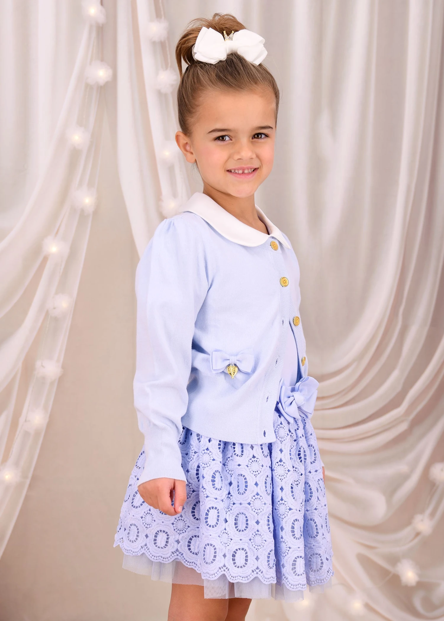 Nicolette Cardigan Pale Blue 2 Nicolette Cardigan Pale Blue - Image 2