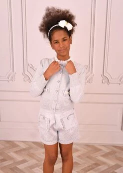 Nikki Metallic Cardigan Silver 8 Nikki Metallic Cardigan Silver -Angels-Face Shop Nikki Cardigan Silver Lifestyle 1