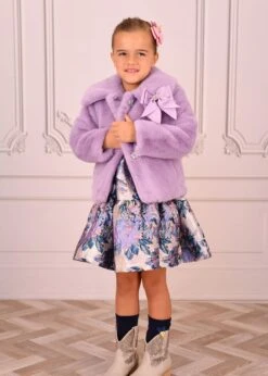 Nola Fur Jacket Lilac -Angels-Face Shop Nola Coat Lilac Lifestyle 2