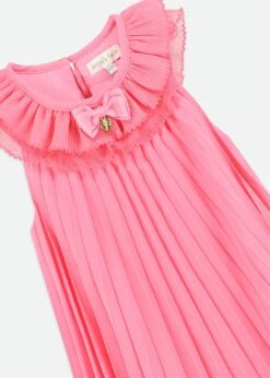 Norma Pleated Dress Begonia Pink 6 Norma Pleated Dress Begonia Pink -Angels-Face Shop Norma Dress Begonia Detail