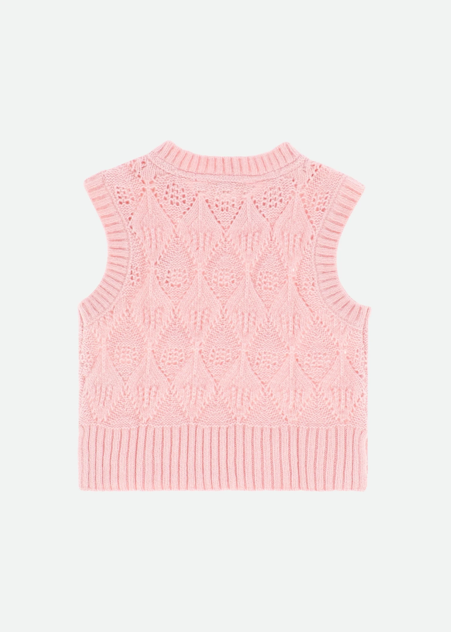 Nottingham Knit Sleeveles Pink 2 Nottingham Knit Sleeveles Pink - Image 2