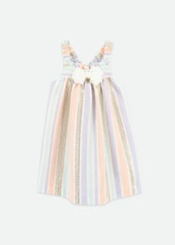 Ocean Stripe Jacquard Dress Gold Multi