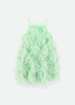 Palma 3D Tulle And Sequin Dress Mint -Angels-Face Shop Palma Dress Mint Back