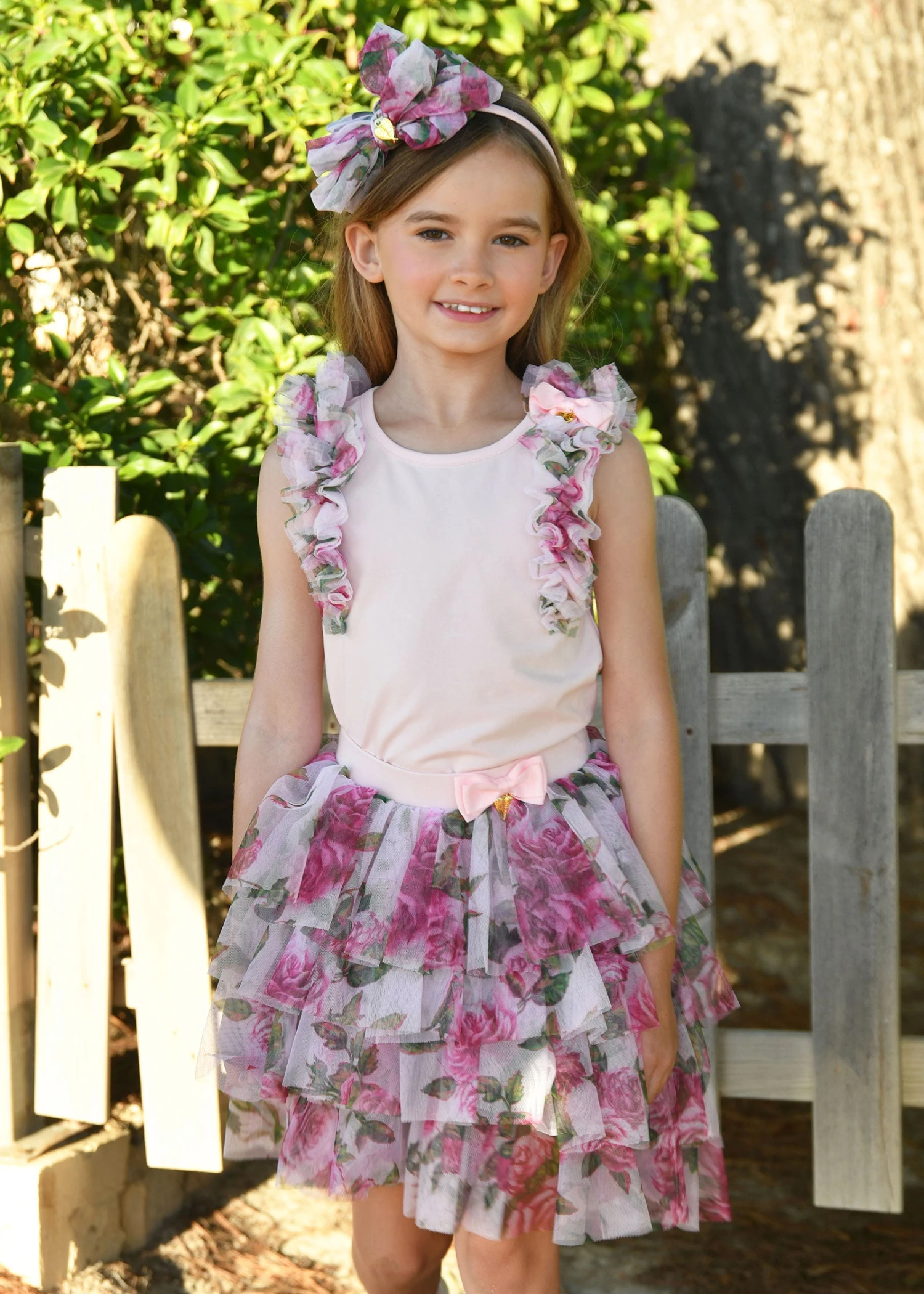 Gladys Roses Tulle Headband Pink 2 Gladys Roses Tulle Headband Pink - Image 2