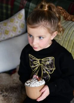 Paula Sweat With Bow Black -Angels-Face Shop Paula Jumper Black Lifestyle