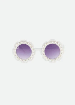 Pearla Sunglasses White -Angels-Face Shop Pearla Sunglasses Snowdrop Front2