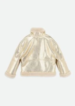 Petra Metallic Fur Jacket Gold -Angels-Face Shop Petra Coat Gold Back