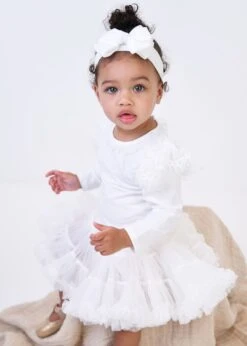 Primrose Lace Trim Babygrow Snowdrop -Angels-Face Shop Primrose Babygrow Snowdrop Lifestyle