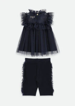 Rea Ruffle Top And Short Set Navy -Angels-Face Shop Rea Set Navy Back